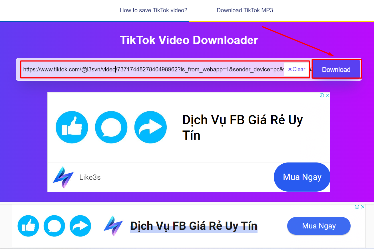 tải video tiktok